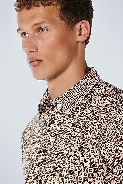 No Excess Freizeithemd Allover-Muster Caramel - Größe L günstig online kaufen
