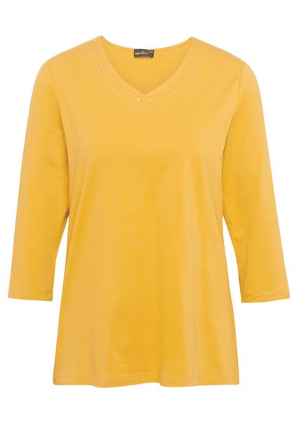GOLDNER 3/4-Arm-Shirt T-Shirt mit charmantem Ausschnitt günstig online kaufen