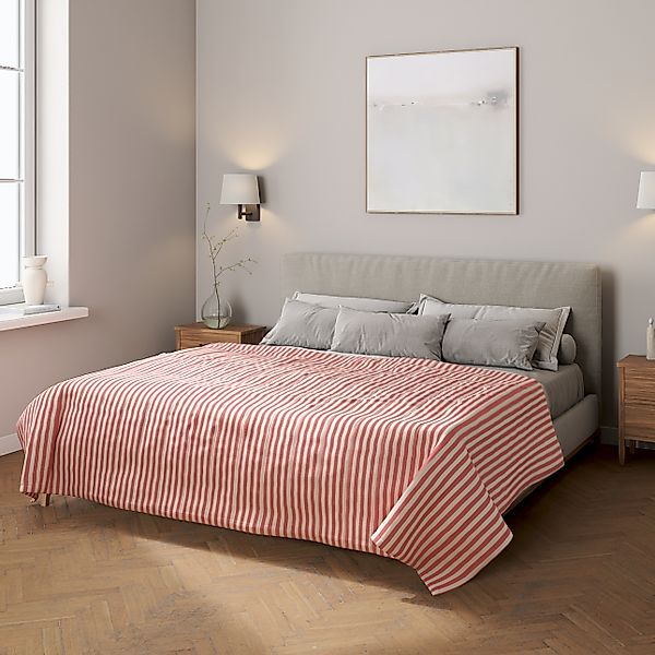 Tagesdecke mit Streifen-Steppung, rot-ecru , Quadro (136-17) günstig online kaufen