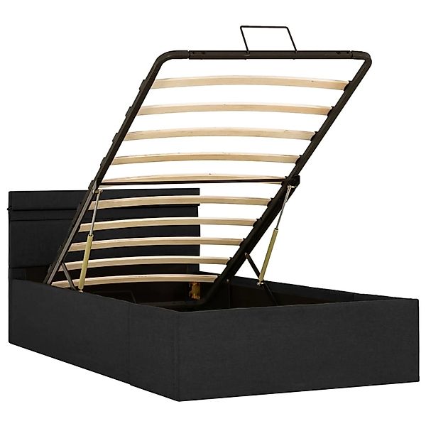 vidaXL Bett mit Bettkasten Hydraulisch LED Dunkelgrau Stoff 90x200 cm619362 günstig online kaufen