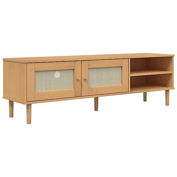 vidaXL TV-Schrank TV-Schrank SENJA Rattan-Optik Weiß 158x40x49cm Kiefernhol günstig online kaufen