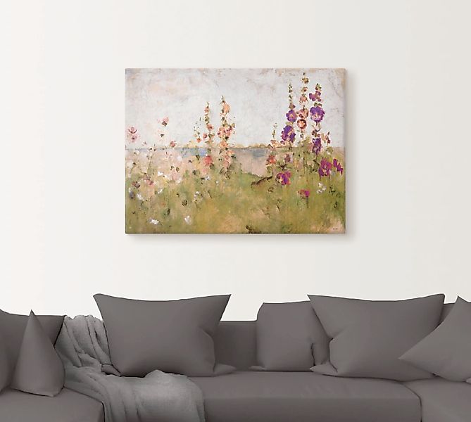 Artland Wandbild »Stockrosen am Meer«, Blumen, (1 St.), als Leinwandbild, P günstig online kaufen