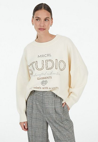 MARC AUREL Rundhalspullover mit Logo Stickerei günstig online kaufen