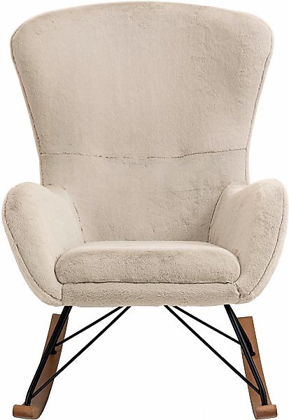 SalesFever Schaukelstuhl "Komfortabl und im Vintage-Stil" () in Lammfellopt günstig online kaufen