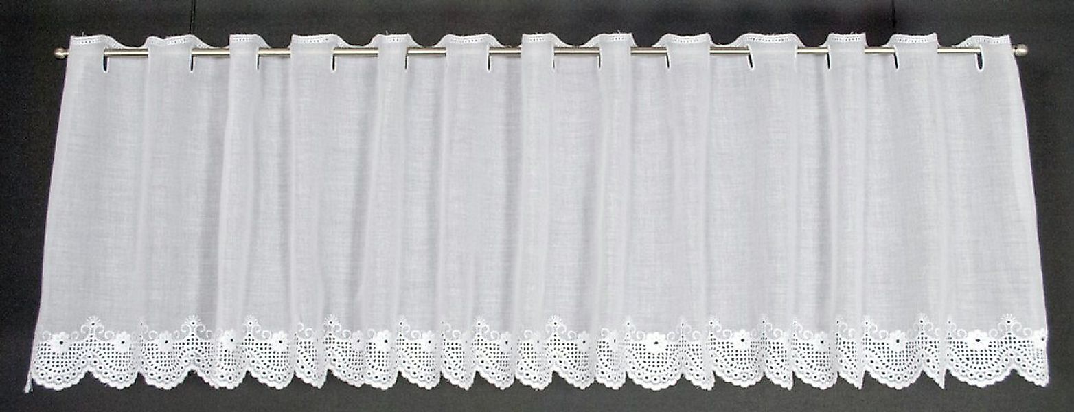 Gardinen Kranzusch Scheibengardine Blumen Abschluss (1 St), Stangendurchzug günstig online kaufen