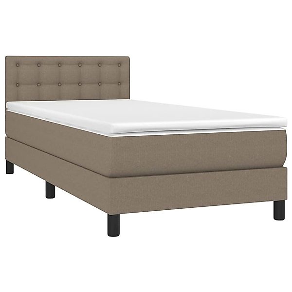 vidaXL Boxspringbett mit Matratze & LED Taupe 90x190 cm Stoff 3133441 günstig online kaufen