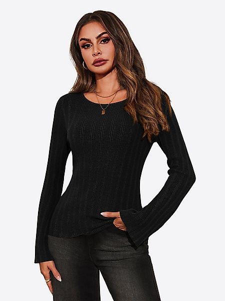 Imily Bela Sweatshirt Damen Langärmliges Sweater mit aus Rippstrick (Packun günstig online kaufen