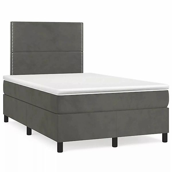 Vidaxl Boxspringbett Mit Matratze Dunkelgrau 120x200 Cm Samt günstig online kaufen