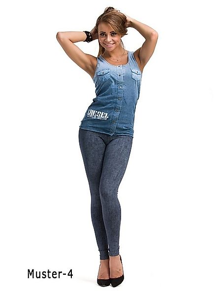 YESET Leggings Muster Leggings lang hoher Bund Hose gekämmte Baumwolle Dame günstig online kaufen