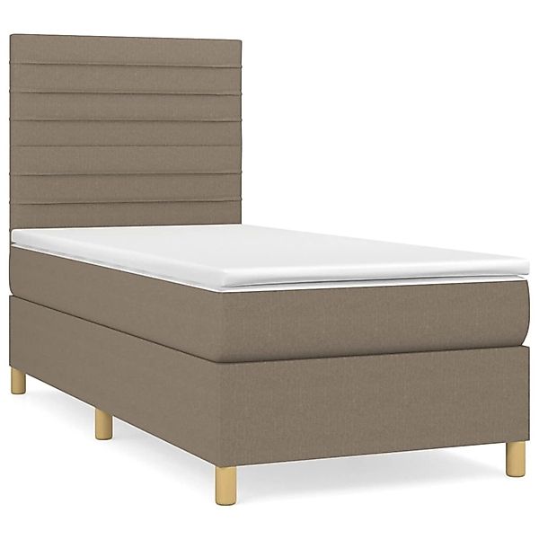 vidaXL Boxspringbett mit Matratze Taupe 100x200 cm Stoff1380433 günstig online kaufen