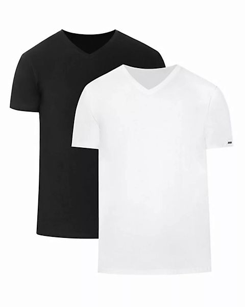 Cornette T-Shirt Herren T-Shirts mit V-Ausschnitt 2er Pack CR067 (1-tlg) günstig online kaufen