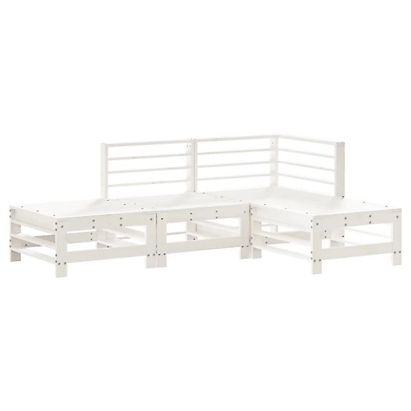 vidaXL 4-Tlg Garten-Lounge-Set Weiß Massivholz Kiefer 3186502 günstig online kaufen