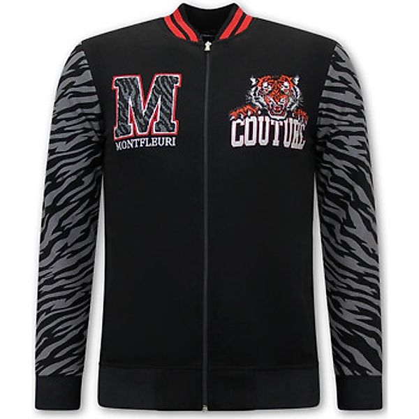 Tony Backer  Sweatshirt Strickjacke Mit Print Tiger günstig online kaufen