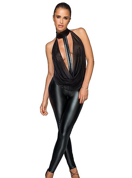 Noir Handmade Overall Overall mit Tülloberteil und Choker Frauen wetlook Le günstig online kaufen