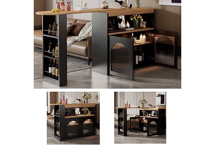 Flieks Bartisch (1-St., mit LED-Lichtleisten, 360° Drehung), ausziehbar Ste günstig online kaufen