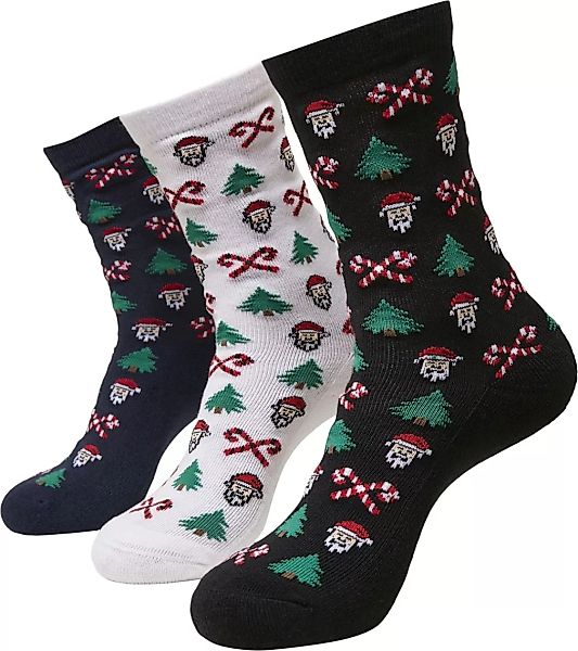 URBAN CLASSICS Freizeitsocken "Accessories Grumpy Santa Christmas Socks 3-P günstig online kaufen
