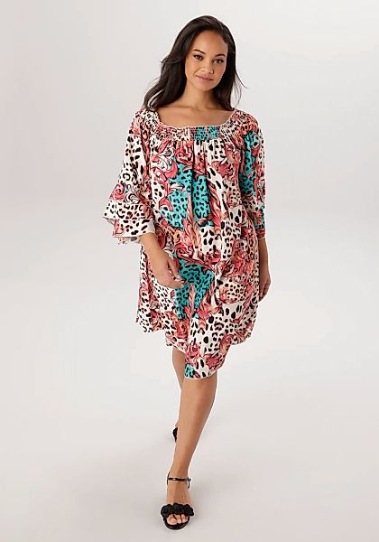 Aniston PLUS Blusenkleid mit Gummizug am Ausschnitt- NEUE KOLLEKTION günstig online kaufen