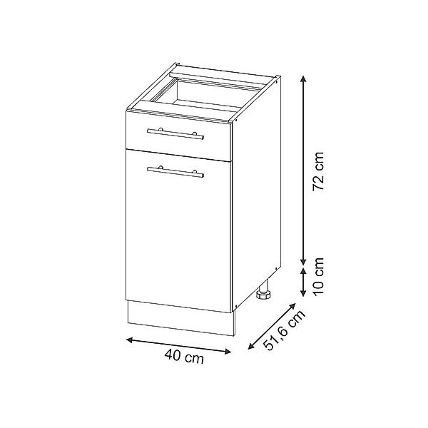 Vicco Unterschrank Fame-Line, Hellblau-grau/Anthrazit, 40 cm, günstig online kaufen