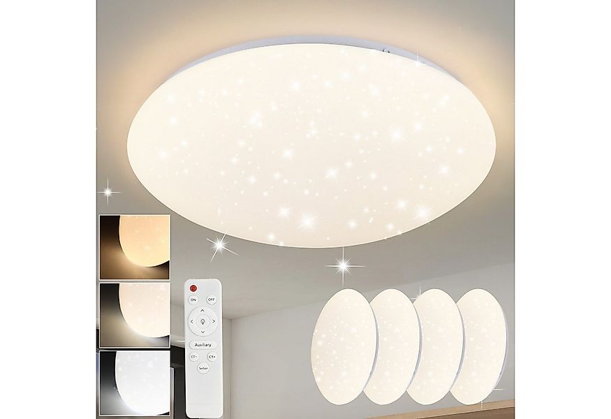 Nettlife LED Deckenleuchte Sternenhimmel Dimmbar mit Fernbedienung 28CM 37W günstig online kaufen