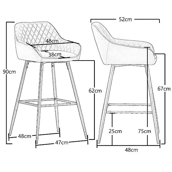 JYMTOM Barhocker Barhocker 2er-Set, gepolstert, Rückenlehne, günstig online kaufen