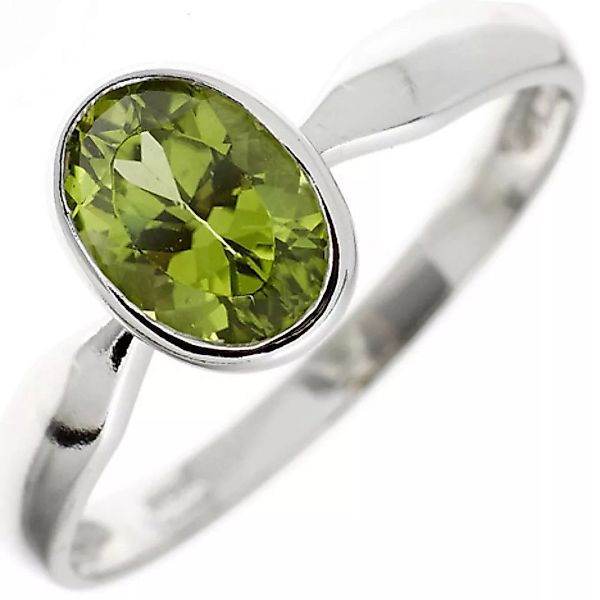 SIGO Damen Ring 925 Sterling Silber rhodiniert 1 Peridot grün Silberring günstig online kaufen