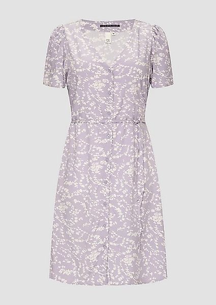 QS Minikleid Kleid aus Viskose Bindegürtel günstig online kaufen
