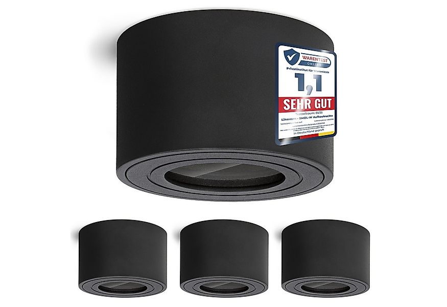linovum LED Aufbaustrahler Aufbauleuchte SMOL-W matt schwarz mit Wasserschu günstig online kaufen