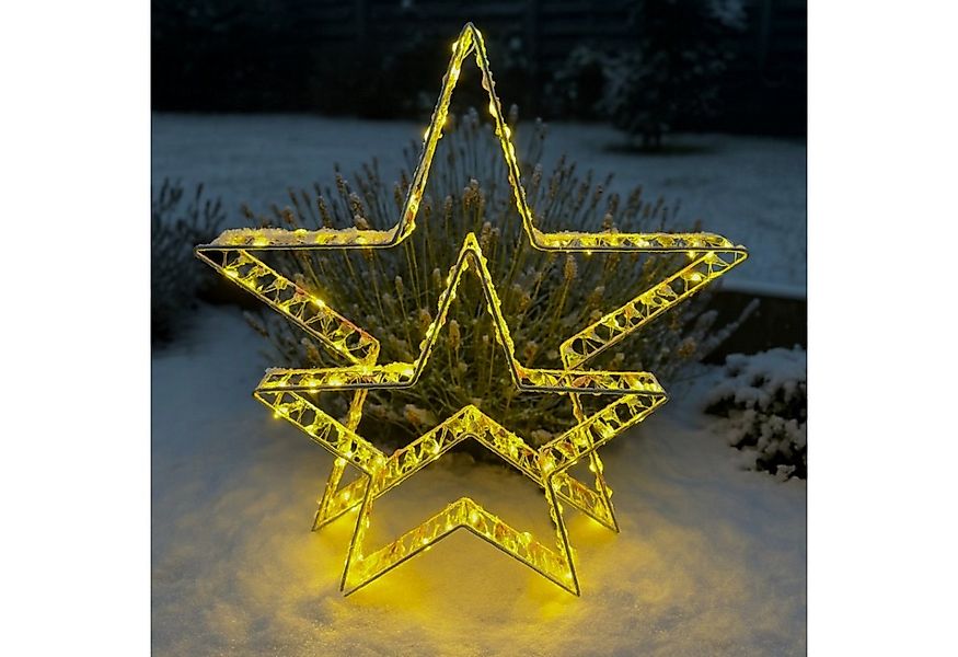 Online-Fuchs LED Dekolicht 2er Set LED Weihnachtssterne mit Folieneffekt - günstig online kaufen