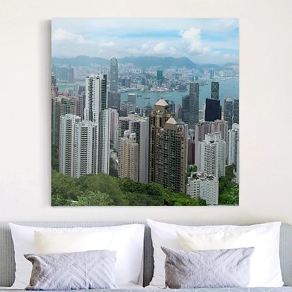 Leinwandbild Architektur & Skyline - Quadrat Watching HongKong günstig online kaufen