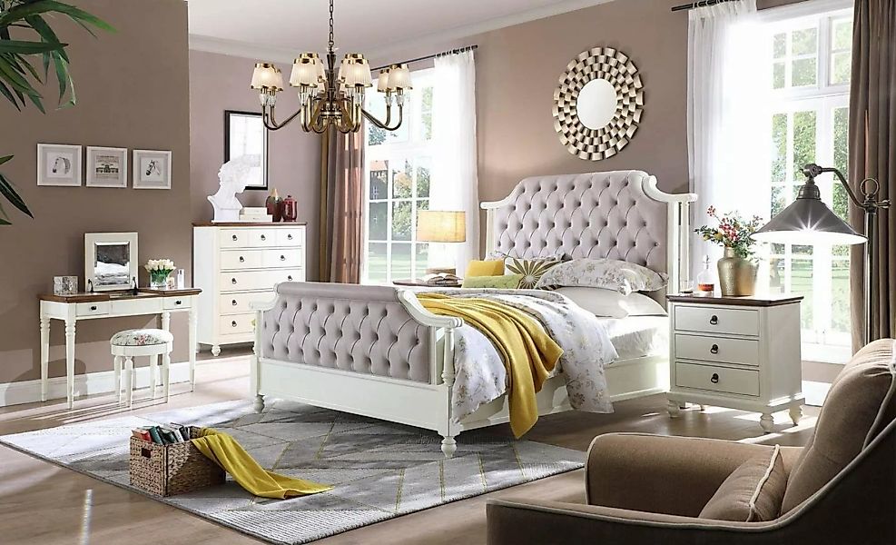 JVmoebel Bett, Doppel Bett Klassische Betten Textil Betten Chesterfield günstig online kaufen