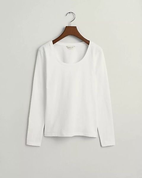 Gant T-Shirt Langarmshirt mit U-Ausschnitt günstig online kaufen