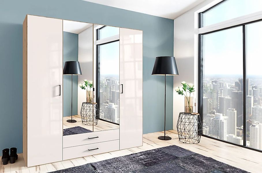 Wimex Drehtürenschrank "Mugano" mit langen oder kurzen Griffen aus Metall, günstig online kaufen