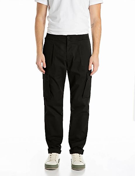 Replay Chinohose "Adhann" aus Twill mit Cargotaschen, Tapered Fit günstig online kaufen