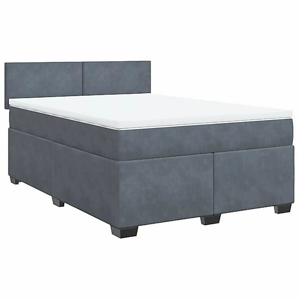 vidaXL Boxspringbett mit Matratze Dunkelgrau 160x200 cm Samt2107531 günstig online kaufen