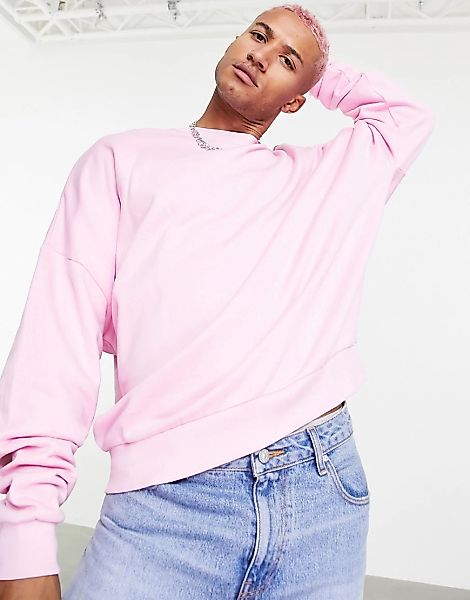 ASOS DESIGN – Oversize-Sweatshirt in Rosa günstig online kaufen