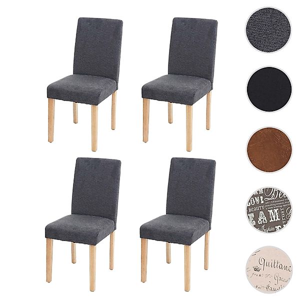 MCW Esszimmerstuhl Littau 4er-Set Textil Anthrazitgrau Helle Beine günstig online kaufen