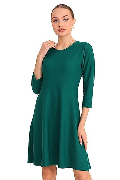 Bongual A-Linien-Kleid Casual Midikleid mit Rippstruktur 3/4-Ärmel günstig online kaufen