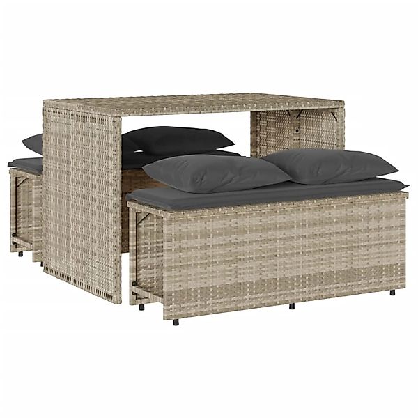 vidaXL Garten-Essgruppe 3-tlg. Garten-Essgruppe mit Kissen günstig online kaufen