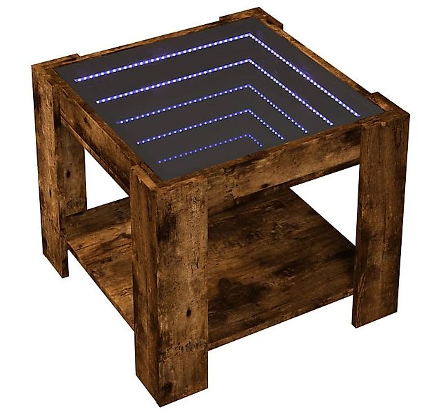 vidaXL Couchtisch LED-Couchtisch Räuchereiche 53x53x45 cm Holzwerkstoff (1- günstig online kaufen
