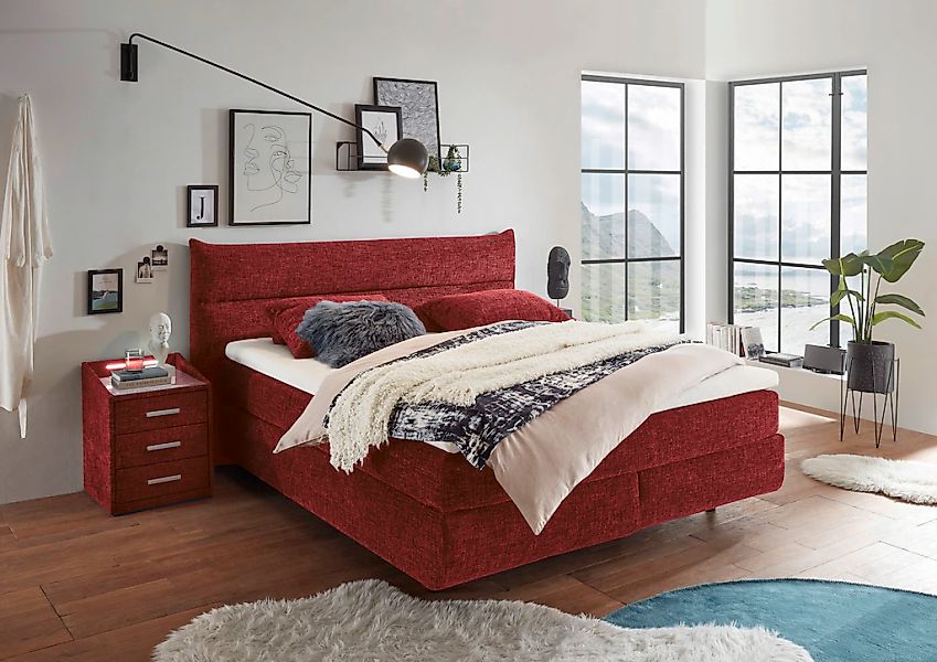ED EXCITING DESIGN Boxspringbett »Zandvoort«, mit Wendematratze, 180x200cm günstig online kaufen
