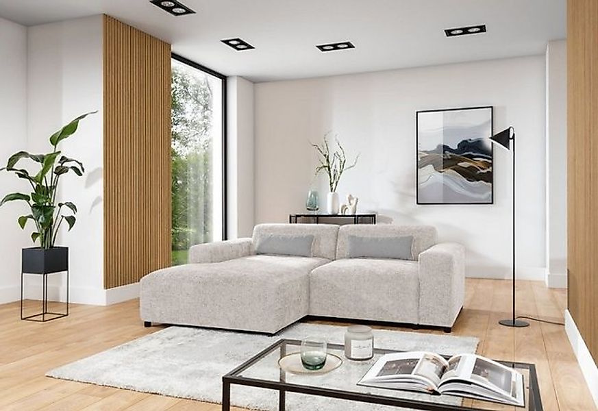 Luxusbetten24 Sofa Designer Sofa Napoli, mit geflochtener Stoffstruktur günstig online kaufen