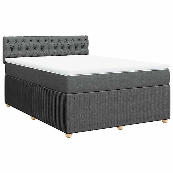 vidaXL Boxspringbett mit Matratze Dunkelgrau 140x200 cm Stoff 3287487 günstig online kaufen