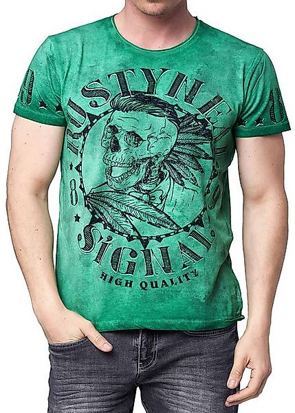 R-NEAL T-Shirt T-Shirt Verwaschen Regular Printed Oil Washed Roundneck S M günstig online kaufen