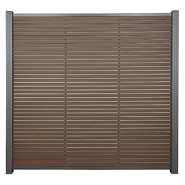 GartenLand WPC Zaun Set Air Gap ca. 180 x 180 cm Sichtschutz Steckzaun Scho günstig online kaufen