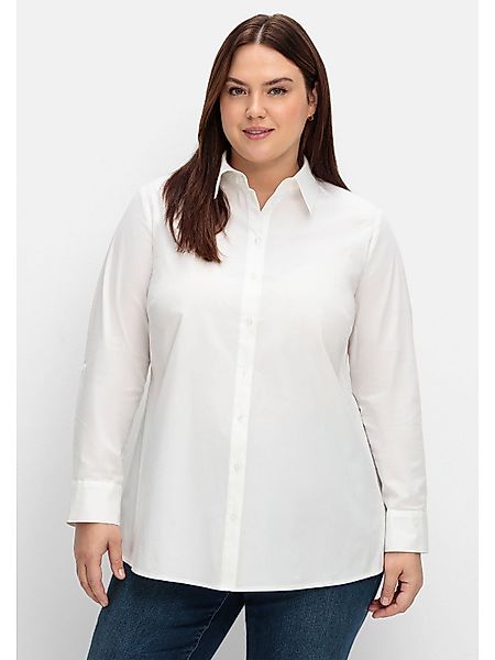 Sheego Hemdbluse Große Größen mit Krempelärmeln, günstig online kaufen