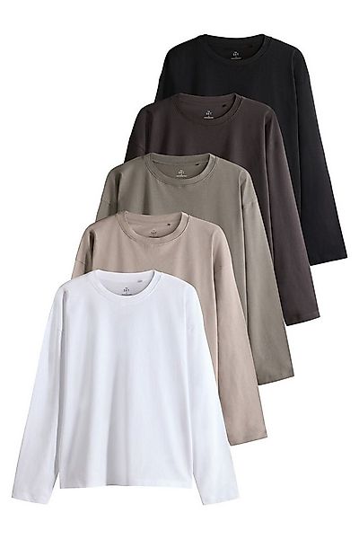 The Set Langarmshirt The Set Relaxed Fit Langarmshirts, 5er-Pack (5-tlg) günstig online kaufen