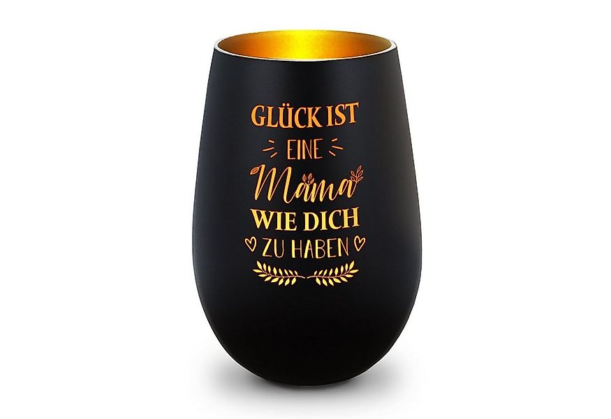 GRAVURZEILE Windlicht aus Glas mit Gravur - Glück ist eine Mama wie Dich zu günstig online kaufen