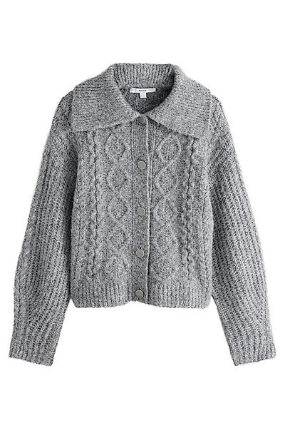 Next Strickjacke Zopfstrickjacke mit Wollanteil und Kragen (1-tlg) günstig online kaufen