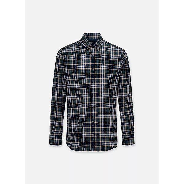 Hackett Flannel Green Plaid Langarm Hemd L Green / Blue günstig online kaufen