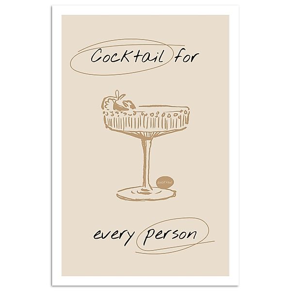 MuchoWow Poster Cocktail - Beige - günstig online kaufen